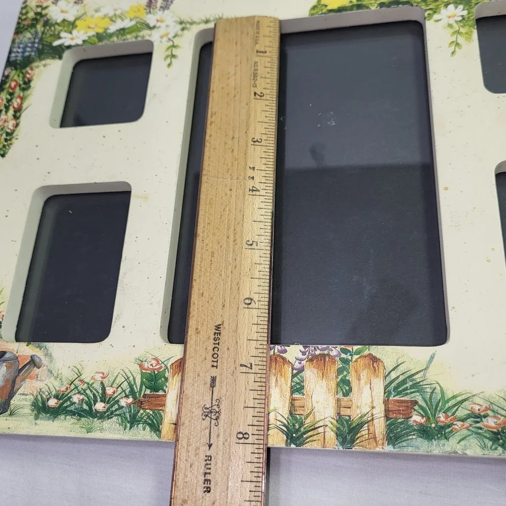 Garden Collage‎ Picture Frame Cream Floral Butterfly Vintage Cottagecore